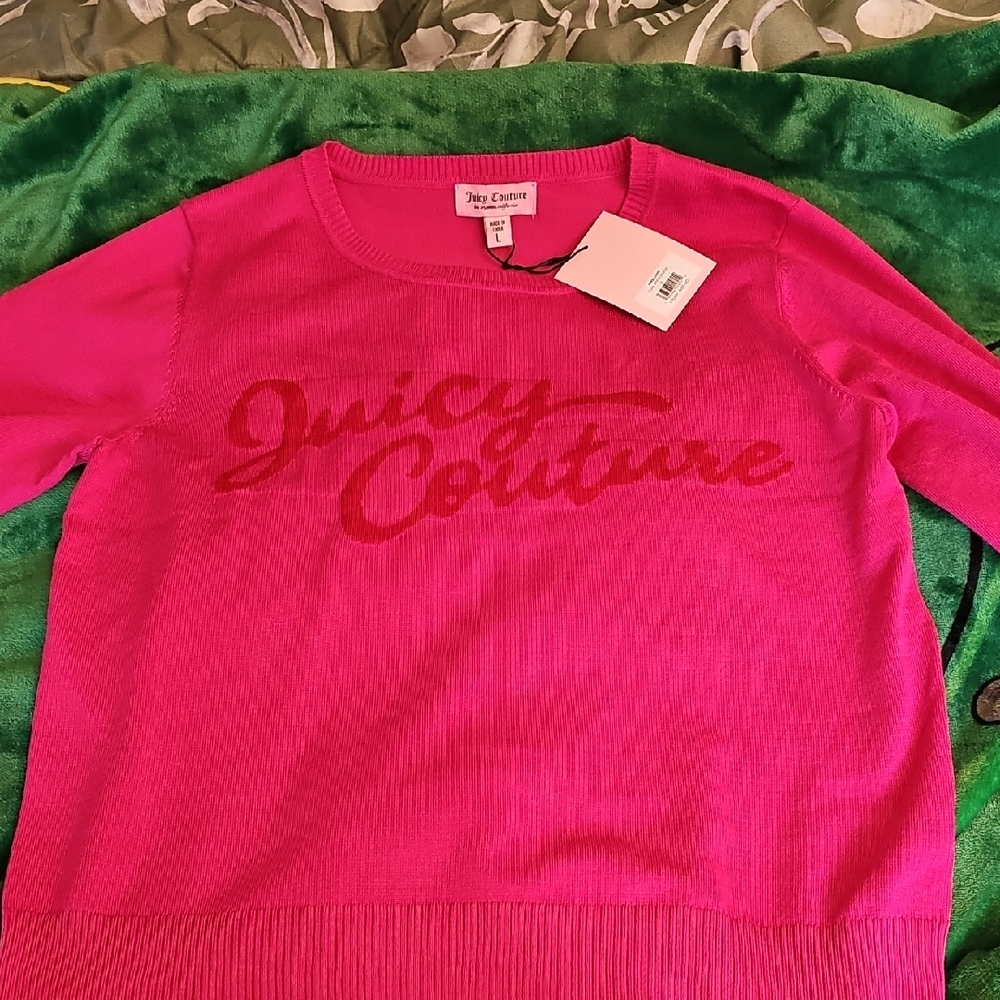 Juicy Couture Pink Sweater Size L NWT